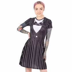 Nightmare Before Christmas Dress For Women | Ladies Jack Skellington Costume Outfit | Disney Merchandise - S