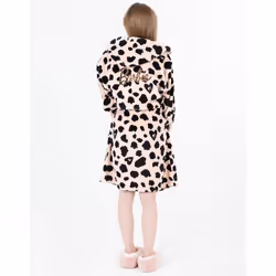 Barbie Dressing Gown Girls Kids Animal Leopard Print Pjs Robe - 3-4 Years