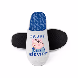 Peppa Pig Slippers Mens Adults Daddy Gift Slip On House Shoes - 7-8 UK