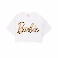 Barbie Short Sleeve Long Leg Pyjama Set (Womens White) - Large