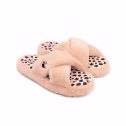Barbie Womens Slippers Ladies Doll Fluffy Cross Strap House Sliders - 7-8 UK