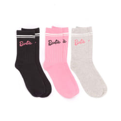 Barbie Calf Socks Set of 3 (Womens Pink)