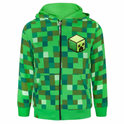 Minecraft Hoodie (Boys Green) - 11-12 Years