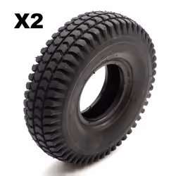 2 Tyre 3.00-4 Black Knobbly Block Tread Mobility Scooter 4 Inch Wheel Rim 4 Ply