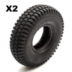 2 Tyre 3.00-4 Black Knobbly Block Tread Mobility Scooter 4 Inch Wheel Rim 4 Ply