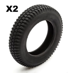 2 Tyre 3.00-8 Black Knobbly Block Tread Mobility Scooter 8 Inch Wheel Rim 4 Ply