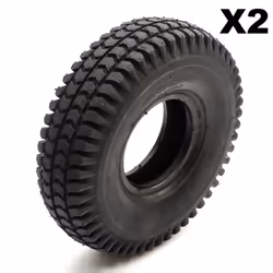 2 Tyre 260x85 Black Knobbly Block Tread Mobility Scooter 4 Inch Wheel Rim 4 Ply