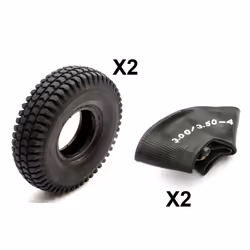 2x Tyre & Innertube 3.00-4 Black Block Tread Mobility Scooter 4 Inch Rim 4 Ply