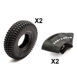 2x Tyre & Innertube 3.00-4 Black Block Tread Mobility Scooter 4 Inch Rim 4 Ply