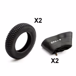 2x Tyre & Innertube 3.00-8 Black Block Tread Mobility Scooter 8 Inch Rim 4 Ply