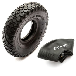 Tyre & Inner Tube 260x85 Diamond Tread 2 Ply Gokart 4 Inch Wheel Rim