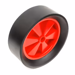 Red Plastic Wheel & Solid Rubber Tyre 10 Inch / 255mm Fits Dinghy Launch Trolley