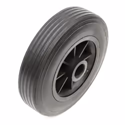 Black Plastic Wheel & Solid Rubber Tyre 6 Inch 155x43 Fits Caravan Jockey Wheel