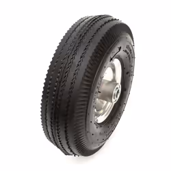 Metal Wheel & Pneumatic Tyre 10" 4.10/3.50-4 Line Tread Garden Trolley / Trailer