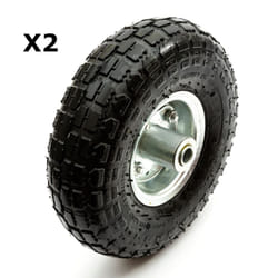 2 x 10" 135kg Pneumatic Tyre & Wheel 4.10/3.50-4 Industrial Hand Cart Sack Truck