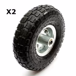 2x 10 Inch 135kg Pneumatic Tyre & Wheel 4.10/3.50-4 Industrial Drum Truck