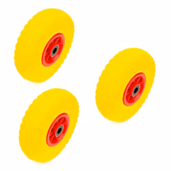 3x Wheel & 10 Inch PU Solid Puncture Proof Tyre 3.00-4 & Bearings Sack Truck