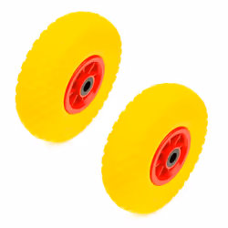 2x Wheel & 10 Inch PU Solid Puncture Proof Tyre 260x85 & Bearings Sack Truck