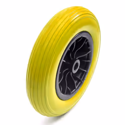 14 Inch 3.50-8 PU Puncture Proof Solid Tyre & Wheel 14'' PU Wheelbarrow Yellow