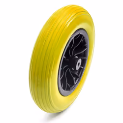 14 Inch 3.50-8 PU Puncture Proof Solid Tyre & Wheel 14'' PU Wheelbarrow Yellow