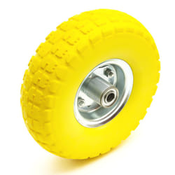 10 Inch 4.10/3.50-4 Solid PU Puncture Proof Tyre & Offset Metal Wheel Hand Cart