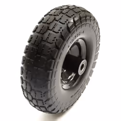 10 Inch 4.10/3.50-4 PU Puncture Proof Solid Tyre & Offset Metal Wheel Sack Truck