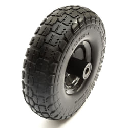 10 Inch 4.10/3.50-4 PU Puncture Proof Solid Tyre & Offset Metal Wheel Sack Truck