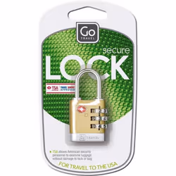 Go Travel Brass Travel Sentry TSA Combination Lock Luggage Suitcase Padlock