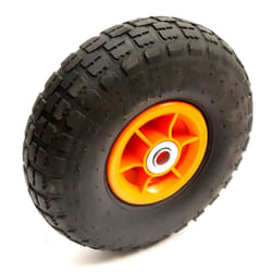 10 Inch 4.10/3.50-4 Orange Wheel & Tyre Offset Hub & Bearings Sack Truck Trolley