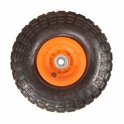 10 Inch 4.10/3.50-4 Orange Wheel & Tyre Offset Hub & Bearings Sack Truck Trolley