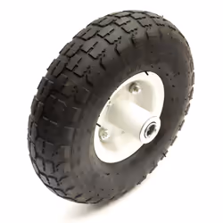 10 Inch 4.10/3.50-4 Tyre & Offset Hub White Metal Wheel & Bearings Sack Truck