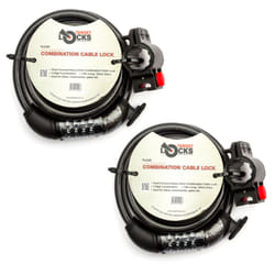 2x UK Target Gate Locks 1.8m Steel 12mm Heavy Duty Combination Cable Lock