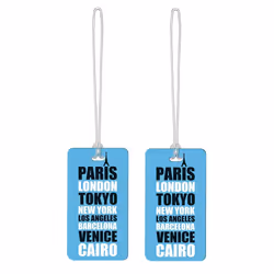 Go Travel Fun Tag Me Luggage Tags Blue 2 Pack Suitcase Case Bag Identification