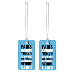 Go Travel Fun Tag Me Luggage Tags Blue 2 Pack Suitcase Case Bag Identification