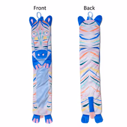 Wild Warmers Kids Long Hot Water Bottle 64cm & Removable Cover Zebra
