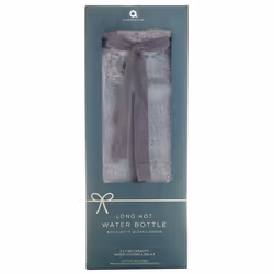 Extra Long Hot Water Bottle Grey  Faux Fur Removable Cover Christmas Gift Boxed