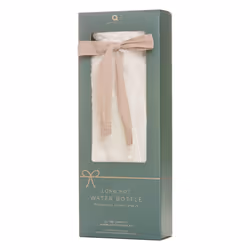 Extra Long Hot Water Bottle White Faux Fur Removable Cover Christmas Gift Boxed