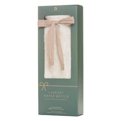 Extra Long Hot Water Bottle White Faux Fur Removable Cover Christmas Gift Boxed