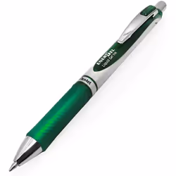Pentel EnerGel XM BL77 - Retractable Liquid Gel Ink Pen - 0.7mm - 52% Recycled - Wallet of 9 - Green