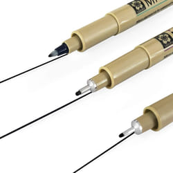 Sakura Pigma Micron - Pigment Fineliner Pens - 0.1/0.5mm/Brush + 0.5/0.8mm/PN - Black Ink - Blister Pack of 6