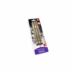 Sakura Pigma Micron - Pigment Fineliner Pens - 0.1/0.5mm/Brush - Black Ink - Blister Pack of 3