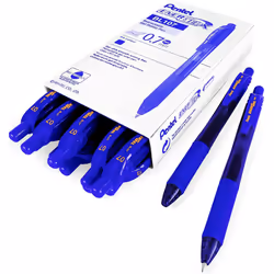 Pentel Energel X BL107 Retractable Gel Rollerball Pens - 0.7mm - Blue Ink - Pack of 12