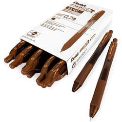 Pentel Energel X BL107 Retractable Gel Rollerball Pens - 0.7mm - Brown Ink - Pack of 12