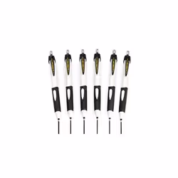 Uni-Ball SN-220 Power Tank Retractable Ballpoint Pen - 1.0mm - White Barrel - Black Ink - Pack of 6