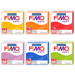 FIMO Soft Polymer Oven Modelling Clay - 57g - Set of 6 Colours - Spring Tones