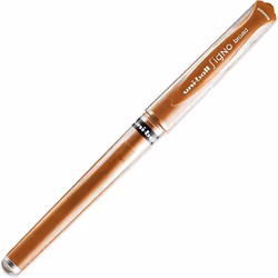 Uni-Ball Signo Pen Broad Metallic Gel Ink Rollerball - 1mm Tip Nib 0.65mm Line - Rubber Grip - UM-153 - Bronze - Pack of 3