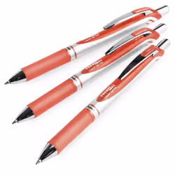 Pentel EnerGel XM BL77 Retractable Liquid Gel Ink Pen - 0.7mm Nib - Coral Pink - Pack of 3