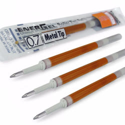 Pentel Energel 0.7mm Refill Metal Tip LR7- Fits BL77/BL57/BL37 - Orange - Pack of 4