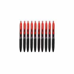 Signo 307 - Fine Retractable Rollerball Pen - Pack of 10 - Red Ink - UMN-307