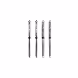 Signo Pen Broad Metallic Gel Ink Rollerball - Metal 1mm Tip Nib 0.65mm Line Width With Rubber Grip - UM-153 - Silver - Pack o ...